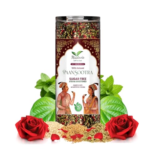 Image of Misstevia Meetha Paan Mukhwas | Sugar Free Stevia Sweetened Mouth Freshener | No Added Sugar After Meal Snack | Natural Paan Flavour | Premium Mukhwas (Pack of 1)