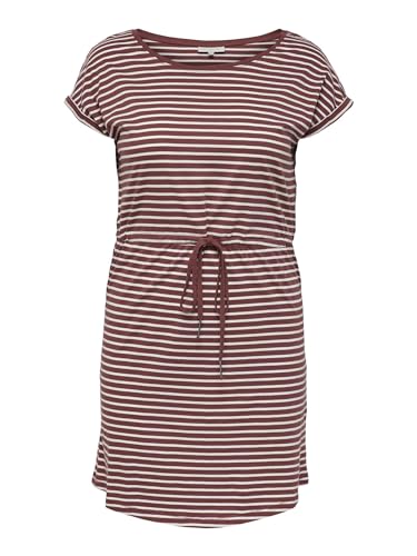 ONLY Carmakoma NOS Mujer Carapril SS Knee Dress Stripe Noos Vestido Not Applicable, Stripes: Cloud Dancer Apple Butter, M-46/48