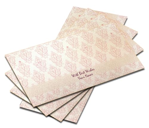 Image of Brown Cloud Customised Shagun /Money /Gift Envelope /Lifafa printed on Pearl finish card with inside printing with Personalized Message /Name for festivals /events (SE IN 07)(Pack of 20)