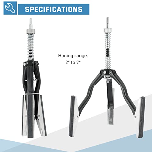 Atpeam AP-050906 Engine Cylinder Hone Tool Adjustable Deglazer Set For Grinding Holes From 2 Inch To 7 Inch Diameter With Extra 3-Piece 4 Inch Long Stones 220 Grit thumb #1