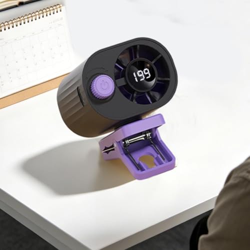 Mini ventilador de pinza sin aspas con pantalla digital y batería recargable 4