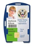 SkimSAFE FIPS 201 Blue RFID Blocking Single Card ID Badge Holder by Specialist ID, Sold Individually
