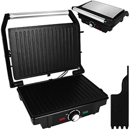 Kontaktgrill 1600W Tischgrill elektrisch Elektrogrill Balkon Partygrill Sandwichtoaster Gartengrill Elektro Grill…