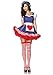 Leg Avenue Womens 2PC Darling Dollie Dress With Sweetheart Keyhole Back & Bonnet