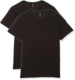 Kurzärmelig G-STAR RAW Herren Base Htr R T S/S 2-Pack T-Shirt, Schwarz (Solid Black 2019), Large