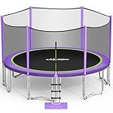 Zupapa No-Gap Design 16 15 14 12 10 8FT Trampoline for Kids with Safety Enclosure Net 425LBS Weight...