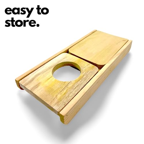 Chorreador Costa Rican Handmade Portable Foldable Wooden Stand Pour-Over Coffee Dripper With Reusable Cloth Filter (Bolsa De Chorrear Cafe) - Manual Drip Thru Cloth Coffee Maker Chorreador Natural #TOP4
