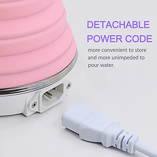 Upgrade Dual Voltage Travel Kettle 110-220V, Food Grade Silicone, Pink by ShineMe - Used condition - Image 4
