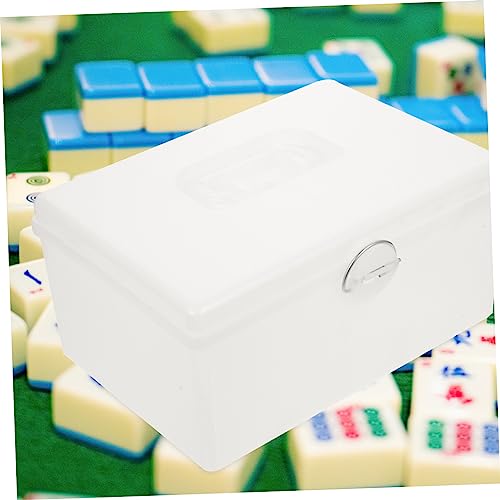 Grand panier de rangement mah-jong avec structure blanche compacte - 7