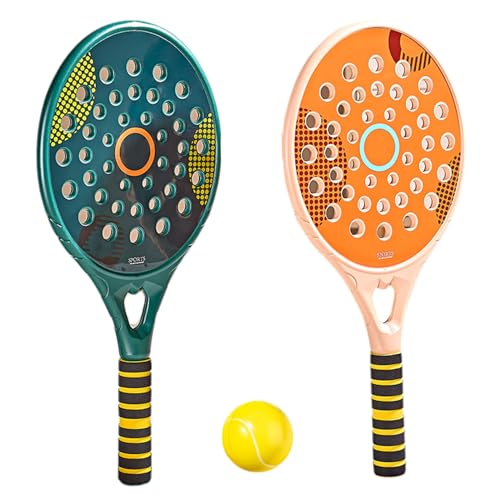 Set di racchette da tennis, racchetta da beach tennis impermeabile con foro per l'aria, racchette da paddle da 18, 1x8, 7" con impugnatura antiscivolo, da con pallina da beach tenn