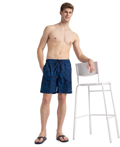 Image of Speedo Men's 4 Way Flex Essential Printed Watershorts with Side Pockets | Water Repellent | Internal Drawcord | Wide Waistband Swimming Trunks