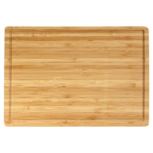 BambooMN Premium Thin Bamboo Cutting Board - 13" x 9" 0.40" - 1 Piece, Natural, 33L x 22.9W cm