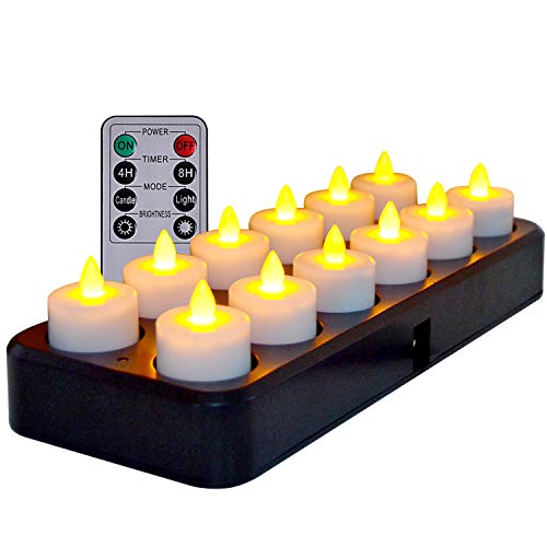 Exclusive Special Wireless Inductive Rechargeable LED Tealight Candles Flameless with Timer Remote, Set of 12 Amber Yellow Light Get Discount Offer Wireless Inductive Rechargeable LED Tealight Candles Flameless with Timer Remote, Set of 12 Amber Yellow Light