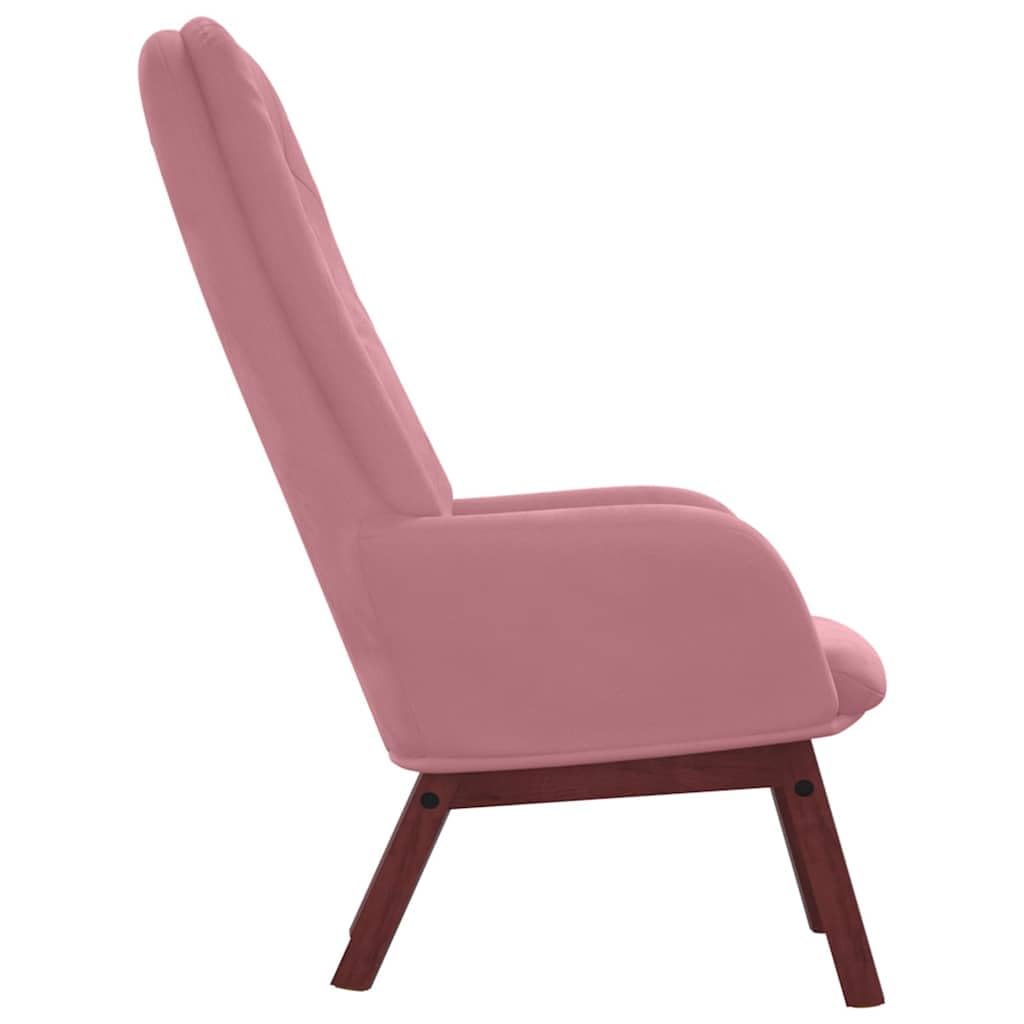 Relax-Sessel Samt Rosa, Polstersessel mit Metallgestell, Bequemer Lesesessel für Wohnzimmer Schlafzimmer, 70x77x98 cm