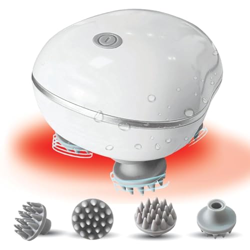 Scalp Massager Rechargeable Electric Kneading, 3 Speed Modes, Handheld Portable Head Scratcher for Hair Growth, Deep Clean & Stress Relax electric Head Massage Machine (White) Scalp Massager Rechargeable Electric Kneading, 3 Speed Modes, Handheld Portable Head Scratcher for Hair Growth, Deep Clean & Stress Relax electric Head Massage Machine (White)