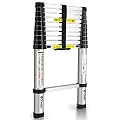 Yvan Telescoping Ladder, 10.5 FT One Button Retraction Aluminum Telescopic Extension Extendable Ladder,Slow Down Design Multi-Purpose Compact Ladder for Household Daily or Hobbies,250 Lb Capacity…