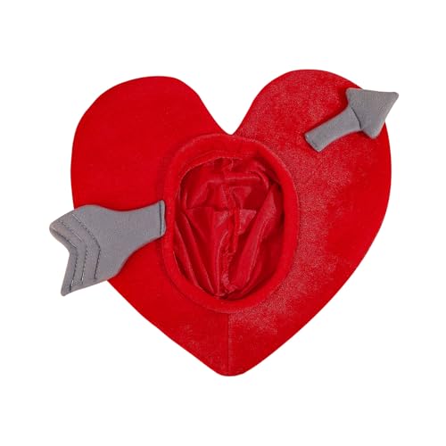 Starsouce Plush Heart Shaped Hat -Valentines Day Headwear Soft Love Costume Hat for Couples Photo Prop Halloween Party Accessory