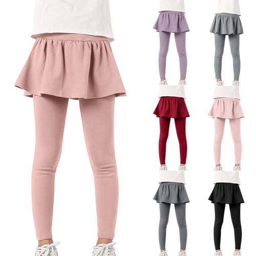 Girls Skirted Leggings Stretchy Comfy Elastic Waist Footless Cute Summer Leisure Pants for 4-13 Years2