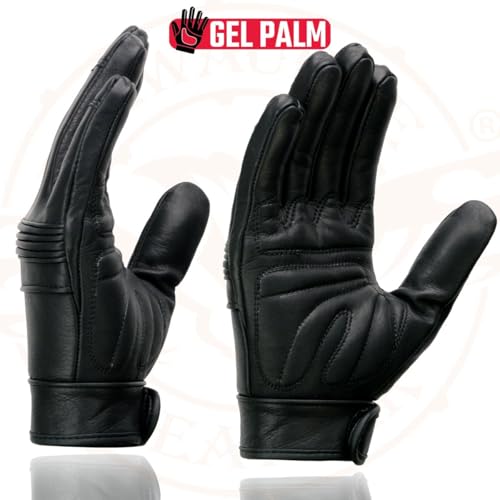 Image of Milwaukee Leather Men's Leather Motorcycle Gloves - Gel Padded Palm, Adjustable Wrist, Riding Gloves - X-Small