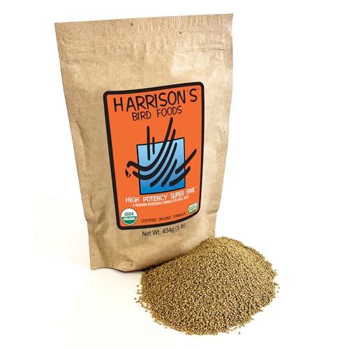 Harrisons Bird Foods High Potency Maximum Nutritional Formula for Small to Medium Birds Certified Organic Non-GMO Pet Bird Food Vet-Developed Suitable for All Life Stages 454 g/ 1 lb