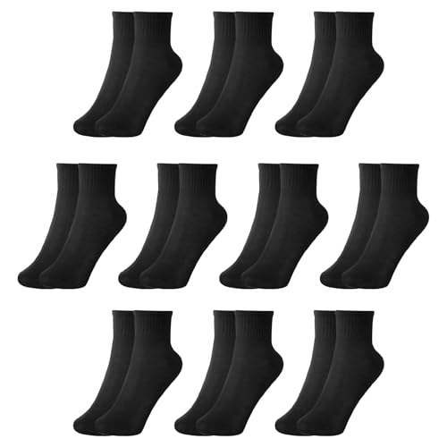 Kids Crew Socks Boys Girls Cotton Athletic Black White Gray School Uniform Children Sports Socks 10 Pairs 3-12 Years