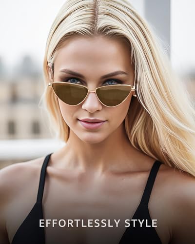 SODQW Cat Eye Sunglasses for Women, 90s Vintage Designer Ladies Shades Trendy Fashion Sun Glasses2