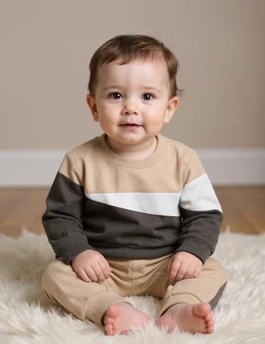 Image of Toddler Boy Clothes Long Sleeve Hoodie Sweatsuits Tops and Pants 2Pcs Boys Fall Winter Outfits Set
