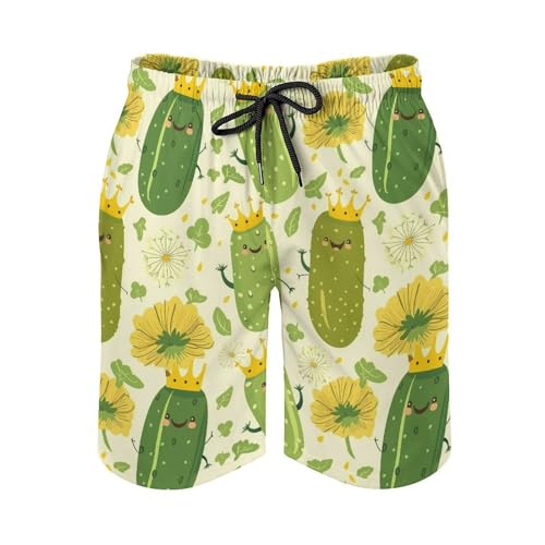 Cucumber Pickles Mens Swim Trunks Quick Dry Beach Shorts Board Shorts Swimwear Bathing Suits with Mesh Lining2