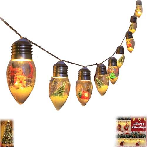 Guirnalda de luces de Navidad vintage, bombillas LED, luces de Navidad retro para decoración de guirnalda de árbol (árbol de Navidad + muñeca mezcla y combinación, 1,5 m)