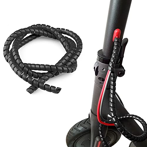 Vestigia® - Protección de Cable en Espiral para Xiaomi M365 1S Pro Scooter Eléctrico - Flexible Funda Organizador Cables - Cubre Cables de 1m (Negro)