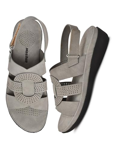 Image of Moshun Women's Criss Cross Matte Finish Flat Sandals | Comfortable Orthopedic Diabetic-Friendly Memory Foam Footbed | Anti-Skid TPR Sole Casual Slip-On Flats for Ladies Dailywear Comfort
