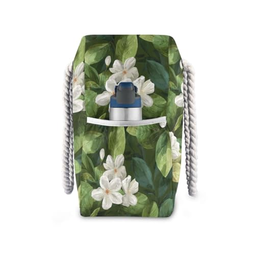 susiyo Jasmine Flowers Beach Bags for Women Large Travel Tote Bag Waterproof Sandproof Lightweight Swim Pool Bag for Family Outdoor3