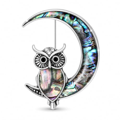 Image of Animal Brooch for Women Zirconia Rhinestone Abalone Shell Animal Lapel Pin Christmas Birthday Holiday Gift for Wife Mother Girlfriend Daughter