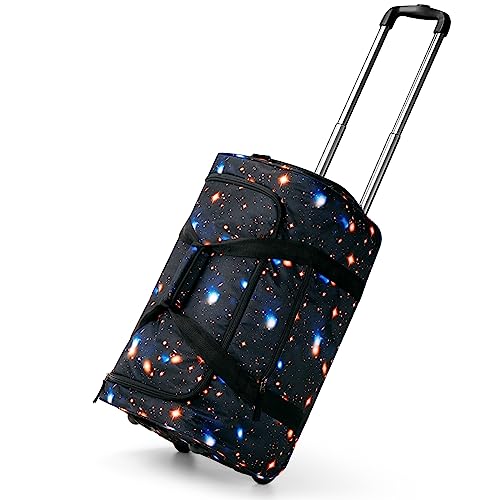 Choco Mocha Boys Galaxy Suitcase with Wheels Kids Black Rolling D...