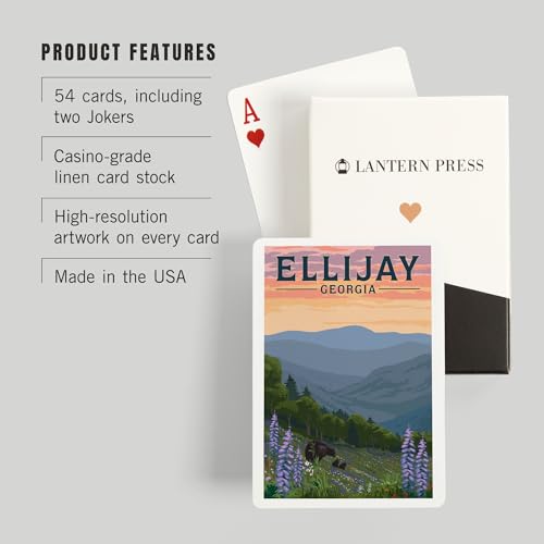 Naipes Ellijay Bear y Flores, 52 cartas Póker miniatura 3