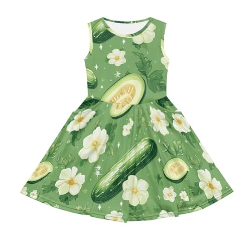 Cute Dresses for Girls Casual Flowy Sleeveless Midi A Line Fit and Flare Dress with Pocket Summer Sundress