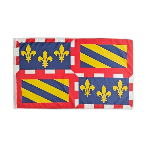 Drapeau de la Bourgogne coloré Bourgogne, drapeau 150 cm x 90 cm, drapeau Bourgogne