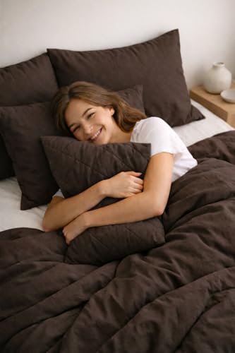 Image of Blue Strip Polycotton Bedsheet, Double 90x100 (Mocha) | Hotel Quality | Soft, Breathable & Colourfast | Wrinkle Resistant | Machine Washable | Pillow Covers Included