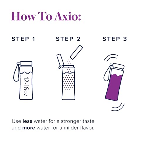 Image of LifeVantage AXIO Regular Energy Drink Powder, Nootropic Supplement, Focus & Mood Support, with L-theanine, Green Tea, B Vitamins, DMAE, Quercetin & Pine Bark, Dragon Fruit, 30 Packets