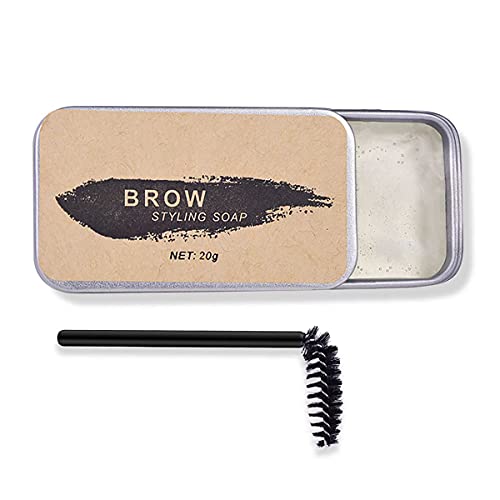 1 Packs Eyebrow Soap Kit, 3D Feathery Brows Makeup Balm, Eyebrow Shaping Wax Kit, Lasting Waterproof Smudge Proof Eyebrow Styling Gel for Natural Brows, Great Gift for Girls (1 PCS)