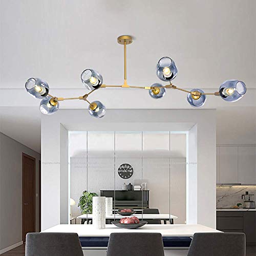 Pendant light moderne bleu 5 feux lustre salon salle à manger E27 - 3