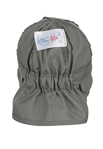 Sterntaler Baby Unisex Schirmmütze Baby Schirmmütze mit Nackenschutz - Schirmmütze Baby, Baby Mützen - aus Baumwolle - dunkelgrün, 41