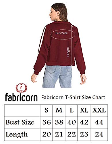 Fabricorn Women's Fleece Collared Neck Sweatshirt (Ss03_MRN_Slv1Whtstripe_XXL_Maroon_2XL) 4