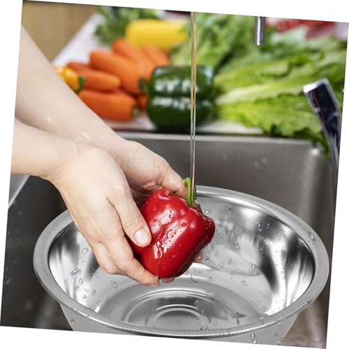 OFFIGAM ステンレス製多機能洗面器 大型キッチン用野菜洗いボウル 耐久性高く変形防止 収納簡単 コンパクト設計 食器洗浄対応 錆びにくい表