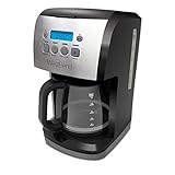 West Bend 56911 Steep & Brew Coffee Maker Features Programmable Auto Shut-Off with Bold Settings Permanent Mesh Filter and Glass Carafe, 12-Cup, Black
