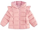 UNICOMIDEA Little Girls Winter Coats 2T 3T Baby Cute Pink Jacket Ruffle Sleeve Outwear Coat Kids Zipper Clothing