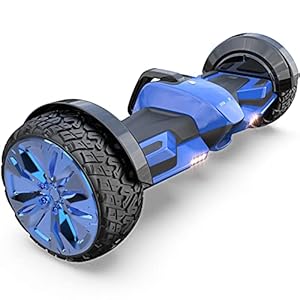 Gyroor 8.5″ Off Road All Terrain Hoverboards, 10mph Speed & Max 12.5 Miles by 700W Motor, F1 Fastest Racing Hoverboard for Adults with Bluetooth Speaker & LED Lights, Hoverboard for Kids Ages 6-12