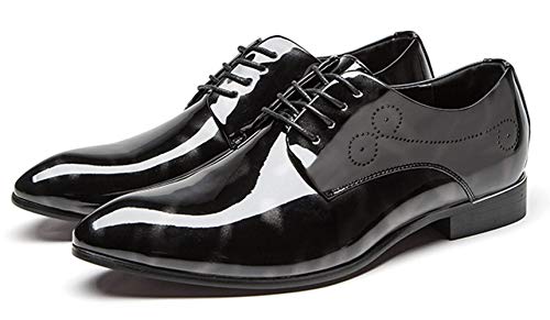 Men's Oxford Patent Leather Pointed Toe Lace Up Non-Slip Thick Heel Dress Shoes Fashion Formal Shoes Casual Shoes for Prom Business Business Work Dating4