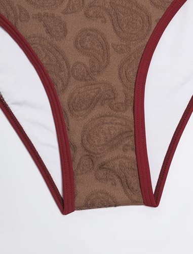 Image of ZAFUL Women's Tie Back Padded High Cut Bralette Bikini Set Two Piece Swimsuit