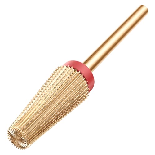 5-in-1 Nail Drill Bit Professional Tungsten Carbide E File Bit Two-Way Rotation for Left/Right Hand Use Fine Grit for Cuticle Removal Shaping Pedicure (3/32 Shank)